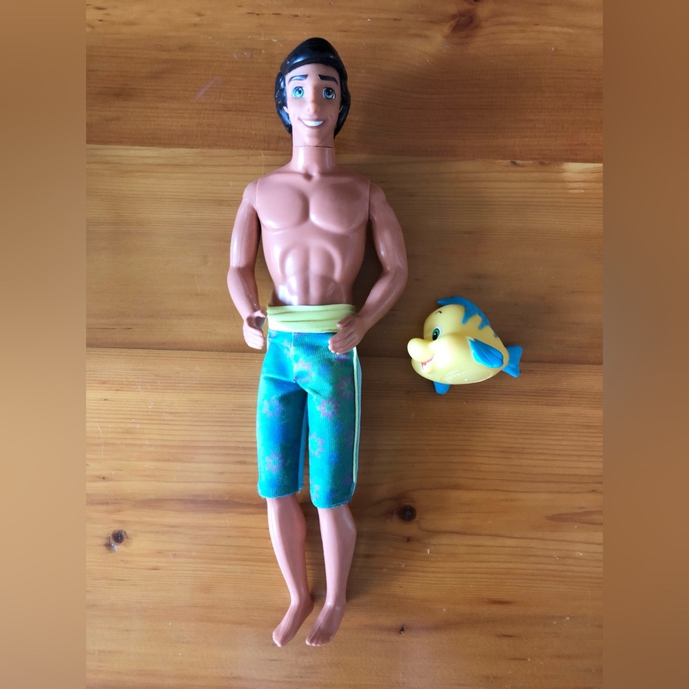 1997 Tropical Splash Prince Eric Little Mermaid Doll Colour Change Shorts